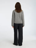 Lulu Ls Herringbone Knit High Neck - Medium Grey Melange/Birch