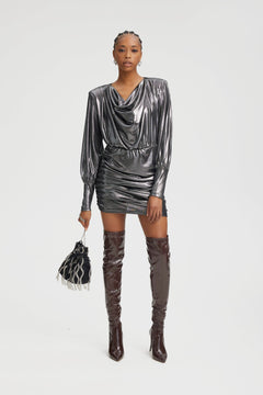 MaddixGZ Ls Short Dress - Silver