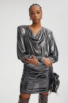 MaddixGZ Ls Short Dress - Silver