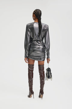 MaddixGZ Ls Short Dress - Silver