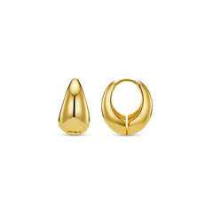 Polished Domed Taper Hoop - Pale Gold