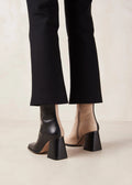 South Bicolor Leather Boot - Stone Beige Black