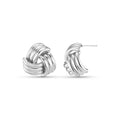 Interlocking Statement Stud Earring - Silver