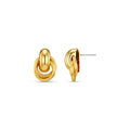 Mini Textured Interlocking Earrings - Pale Gold
