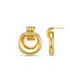 Statement Open Interlocking Hoop Earring - Pale Gold