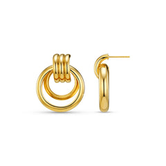 Statement Open Interlocking Hoop Earring - Pale Gold
