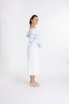 Yascala Ls Os Top S - Star White/Cashmere Blue