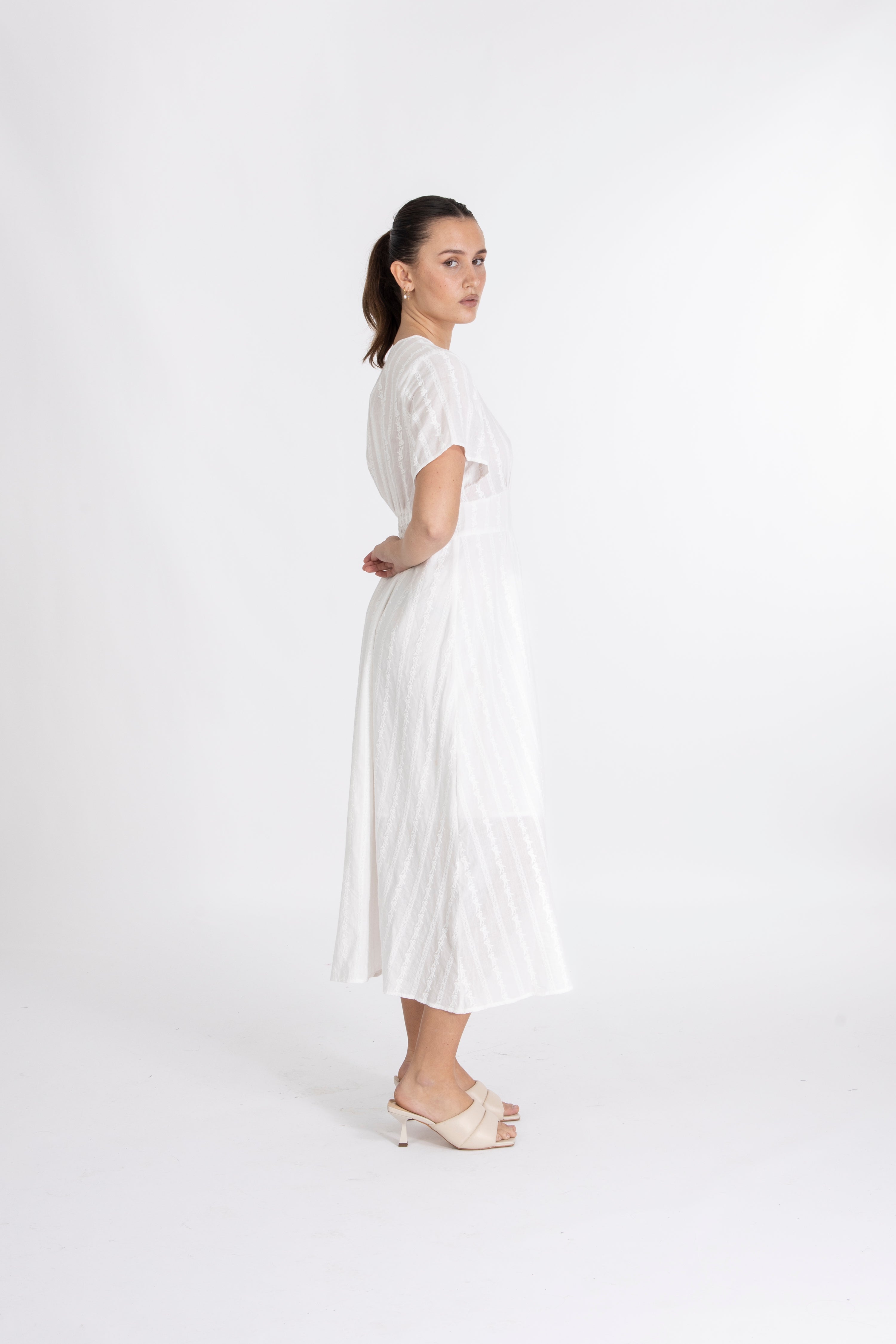 Sibylla Ss Shirt Dress - Egret