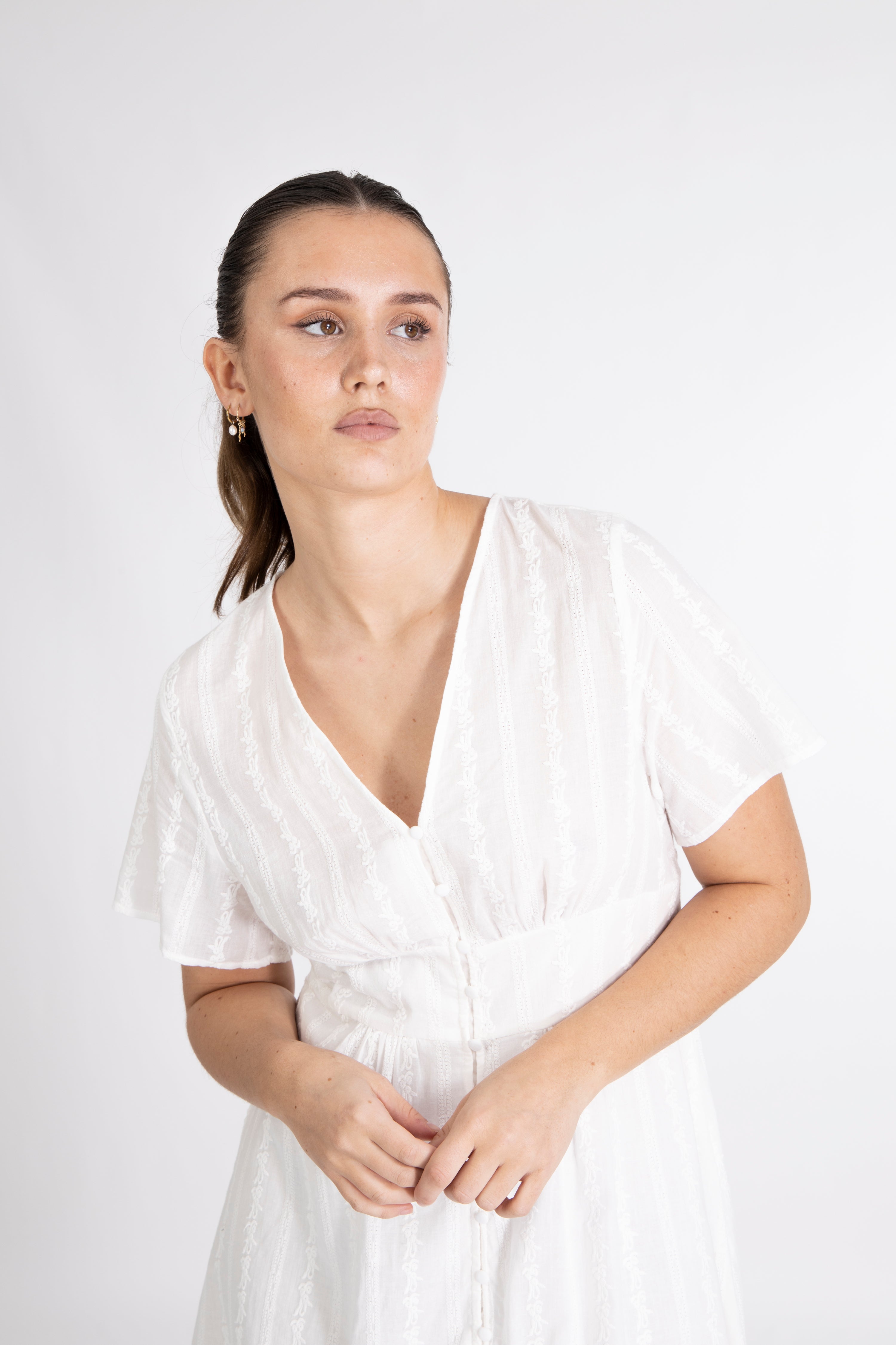 Sibylla Ss Shirt Dress - Egret