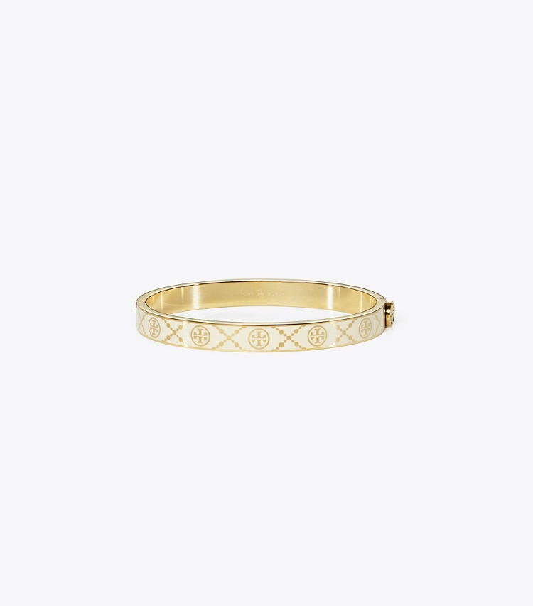 T Monogram Hinge Bracelet - Tory Gold / New Ivory