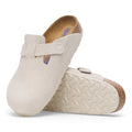 Boston Suede Leather Soft Footbed Narrow - Antique White