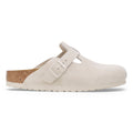 Boston Suede Leather Soft Footbed Narrow - Antique White