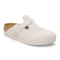 Boston Suede Leather Soft Footbed Narrow - Antique White