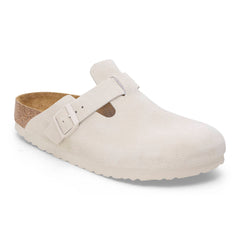Boston Suede Leather Soft Footbed Narrow - Antique White