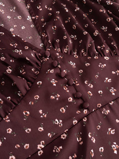 N-Lilith Dress - Dwyn Burgundy Print