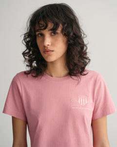 Regular Tonal Shield SS T-Shirt - California Pink Melange