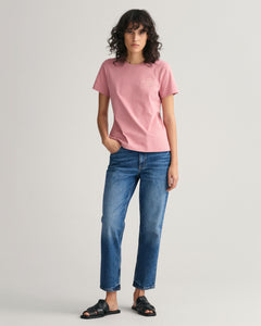 Regular Tonal Shield SS T-Shirt - California Pink Melange