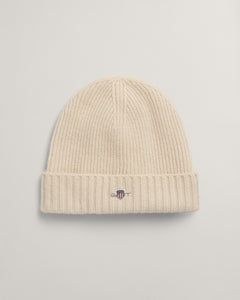 Shield Wool Beanie - Unisex  - Cream