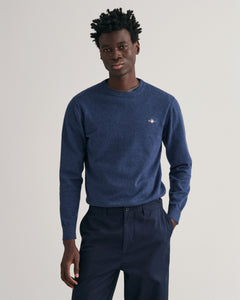 Classic Cotton C-Neck - Dark Jeansblue Melange