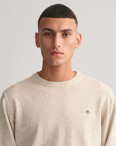 Classic Cotton C-Neck - Light Beige Melange