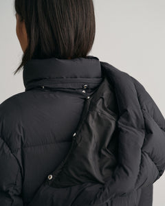 Mid Length Down Jacket - Ebony Black