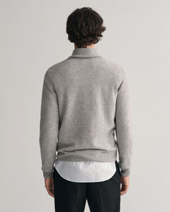Superfine Lambswool Half Zip - Grey Melange