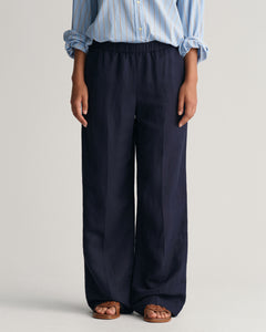 Rel Linen Blend Pull On Pants - Evening Blue