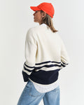 Gant Varsity V-Neck Cardigan - Cream