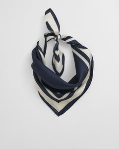 Striped Silk Scarf - Evening Blue