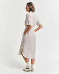 Reg Linen Ss Shirt Dress - Dry Sand