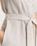 Reg Linen Ss Shirt Dress - Dry Sand