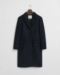 Classic Tailored Wool Blend Coat - Evening Blue