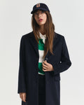 Classic Tailored Wool Blend Coat - Evening Blue