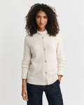 Boucle C-Neck Cardigan - Cream
