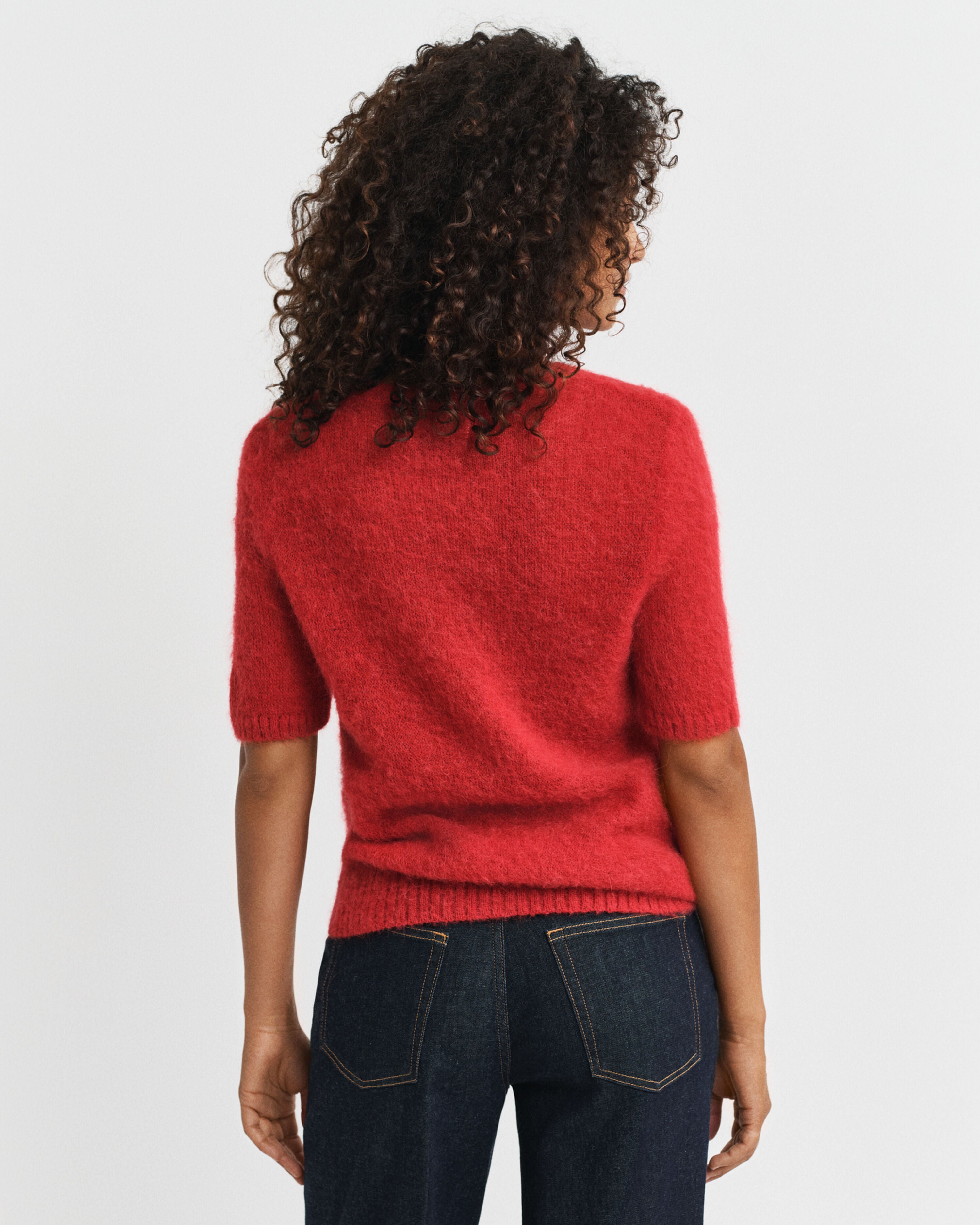 Mohair Blend Ss C-Neck - Ruby Red