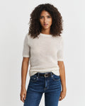 Mohair Blend Ss C-Neck - Cream