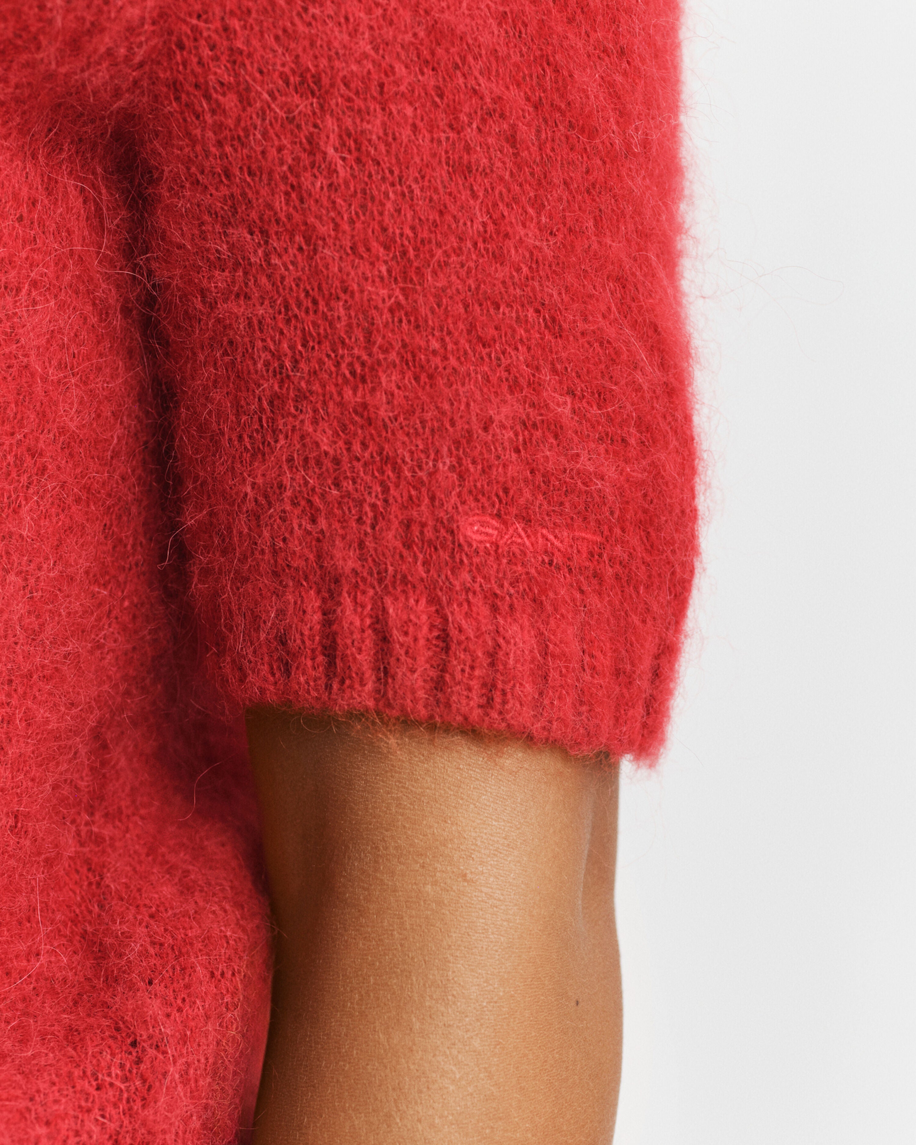 Mohair Blend Ss C-Neck - Ruby Red