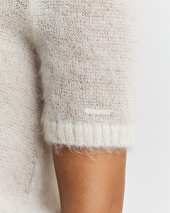 Mohair Blend Ss C-Neck - Cream