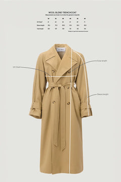 Wool Blend Trenchcoat - Beige