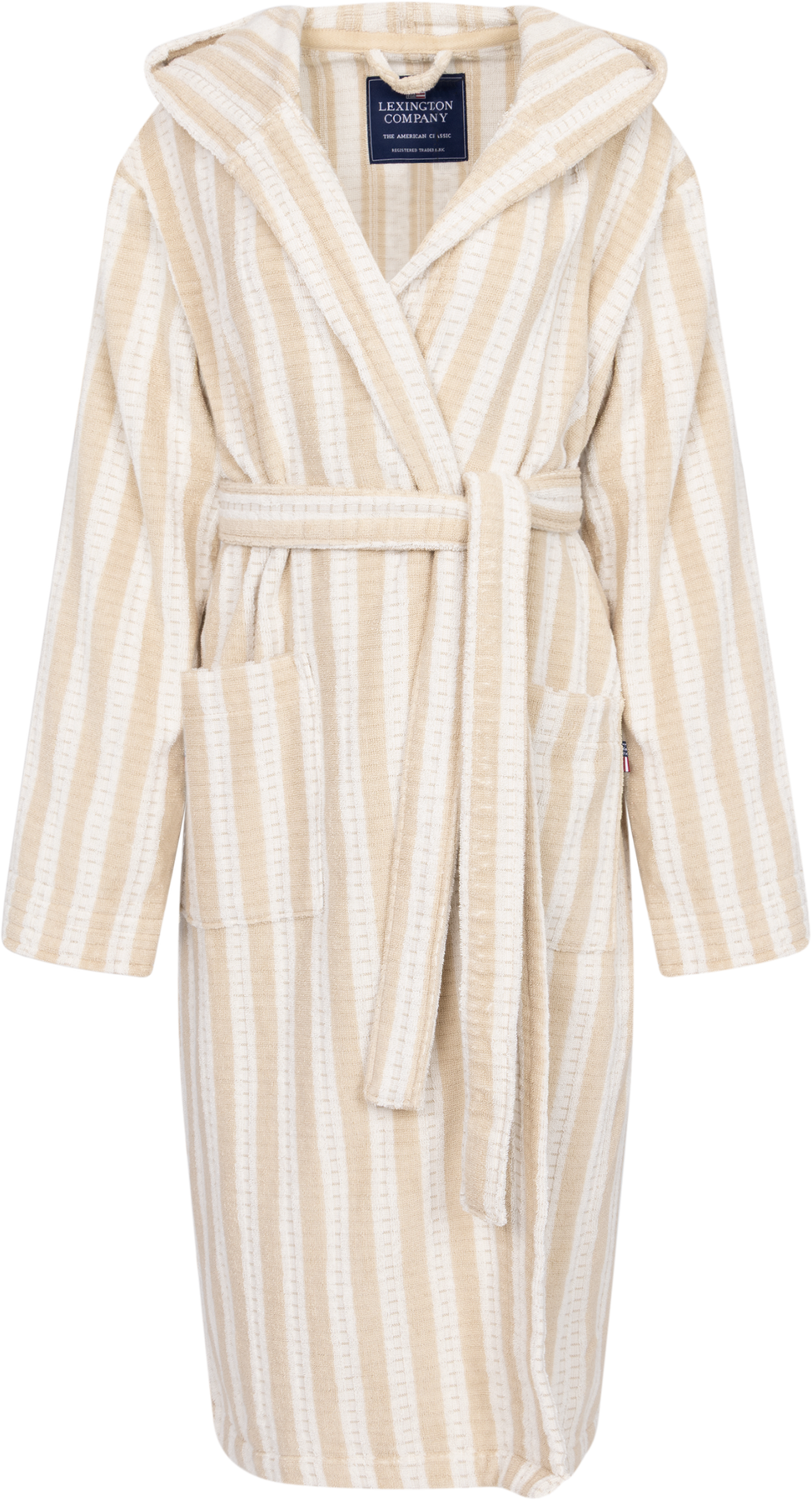 Quinn Unisex Robe - Lt Beige / Off White
