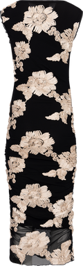 Miraic Mesh Dress - Black Beige Flower