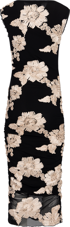 Miraic Mesh Dress - Black Beige Flower