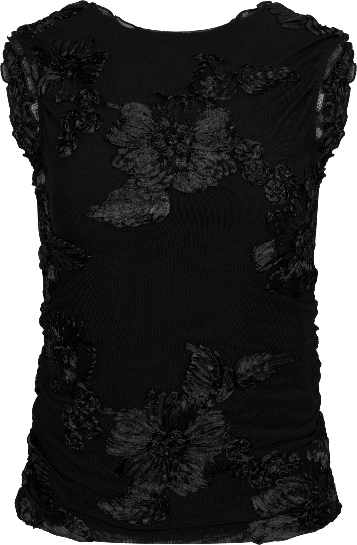 Miraic Mesh Top - Black Flower
