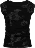 Miraic Mesh Top - Black Flower