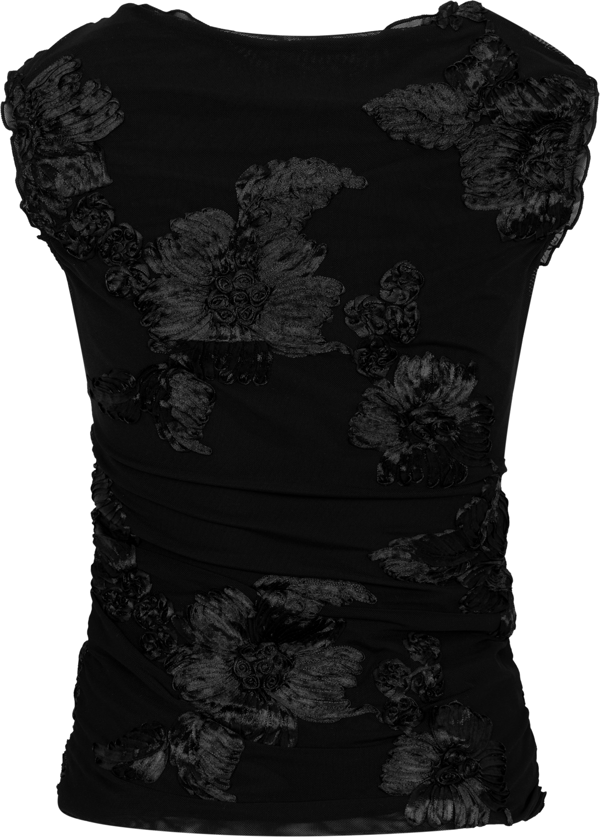 Miraic Mesh Top - Black Flower
