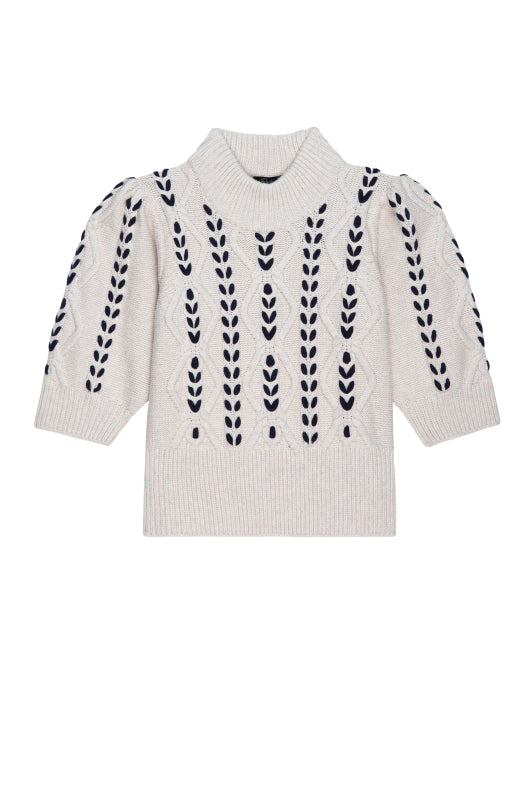 Addy - Oatmeal Navy Cables