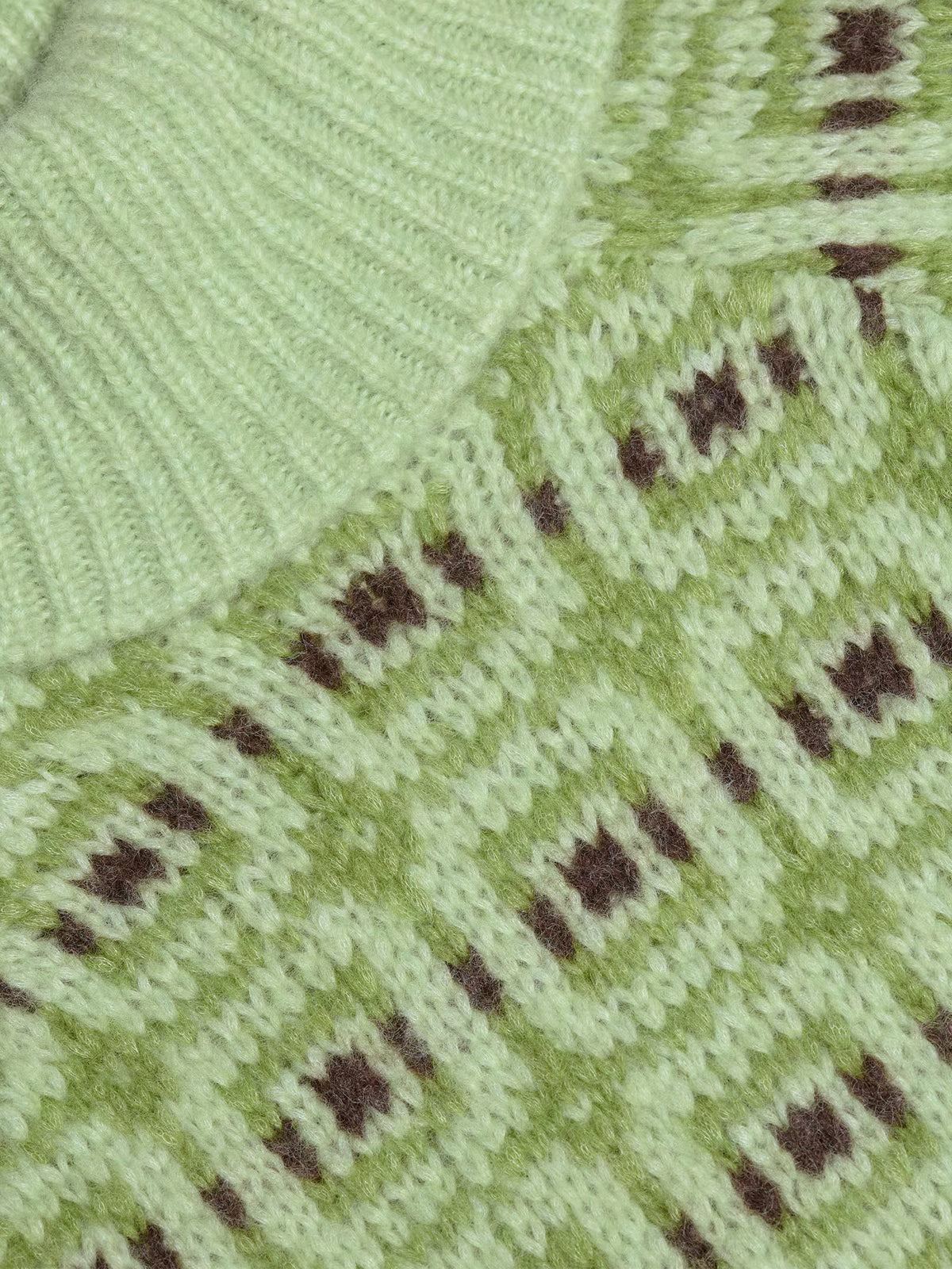 Norwegian Wool Turtleneck - Green Mix