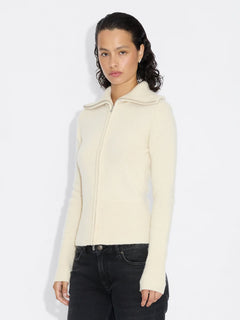 Line Wool Cardigan - Ecru
