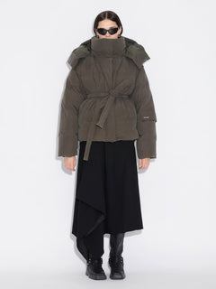 Steilia Brushed Down Jacket - Dark Green