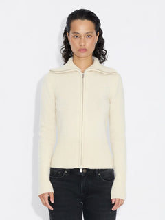 Line Wool Cardigan - Ecru